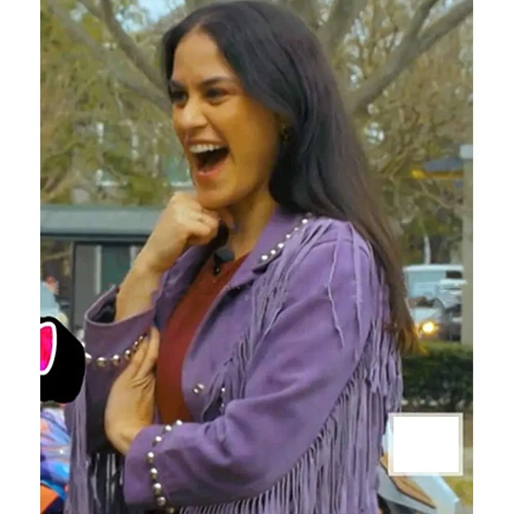 Donna Farizan The Today Show Purple Fringe Jacket