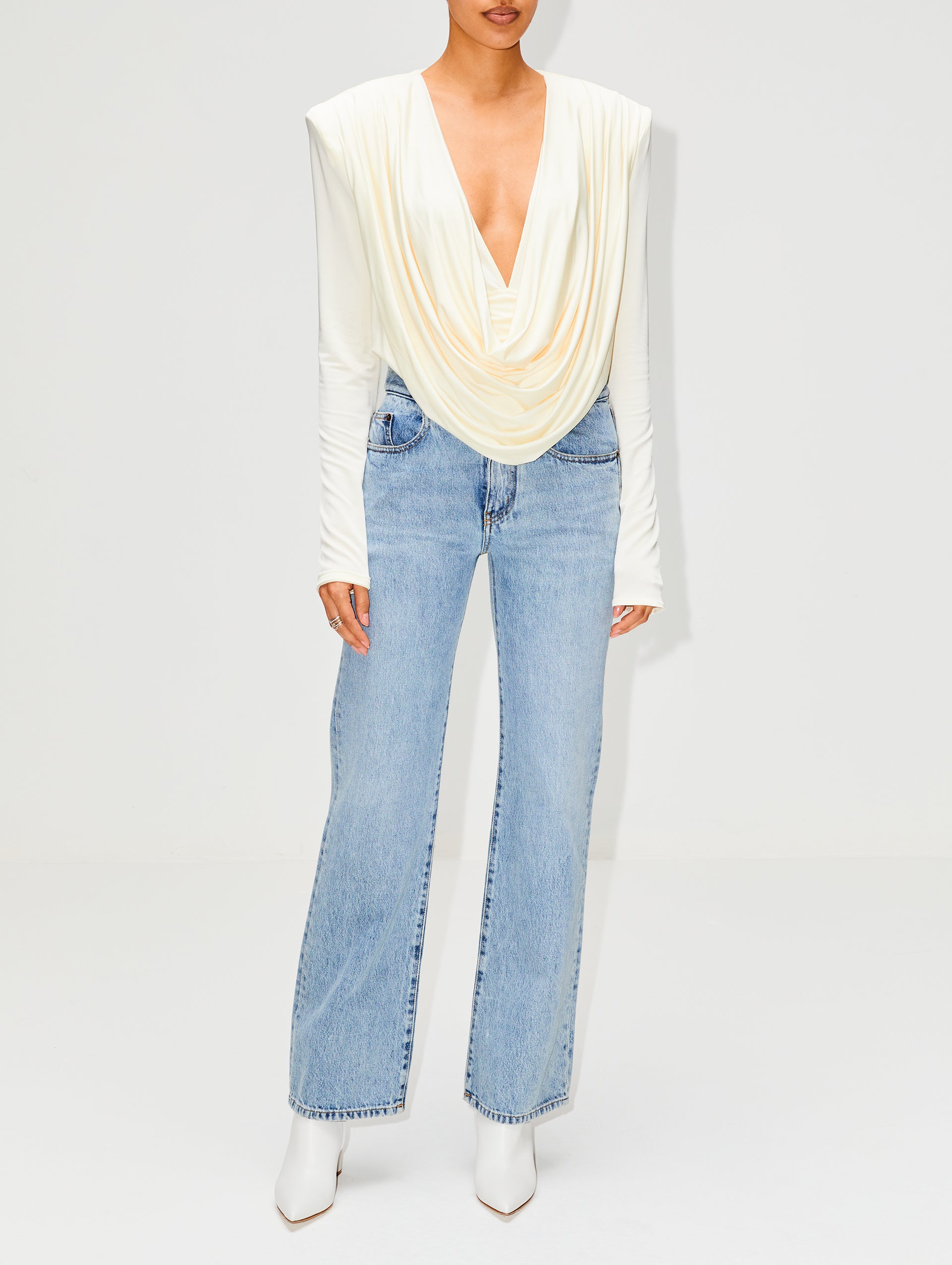 Draped Jersey Blouse