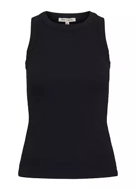 Esmé Studios Blossom Racerback Rib Tank Top - Black