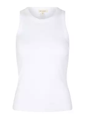 Esmé Studios Blossom Racerback Rib Tank Top - White