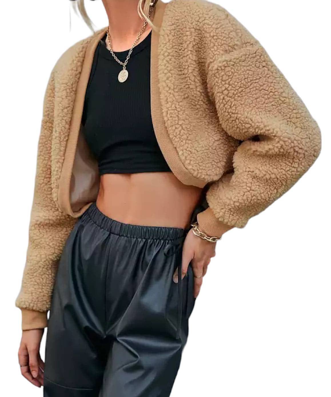 Faux Fur Teddy Cropped Jacket