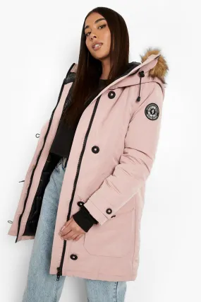 Faux Fur Trim Hooded Padded Jacket