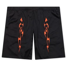 Flame Mesh Shorts - Black