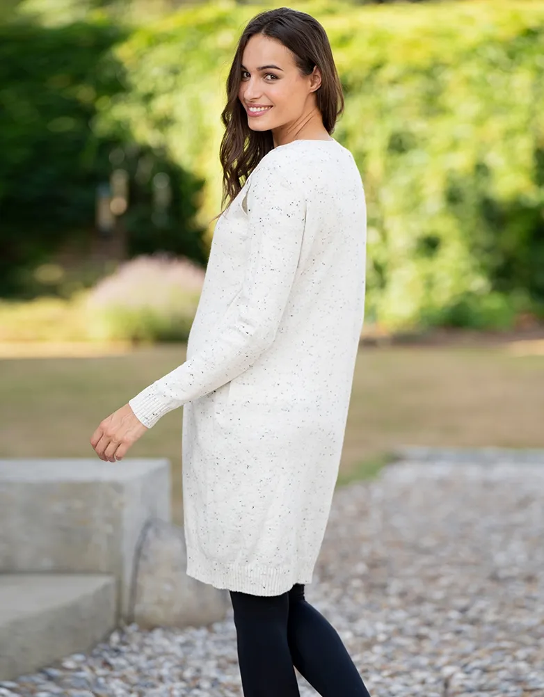 Fonda | Cream Cotton Blend Maternity & Nursing Sweater Dress