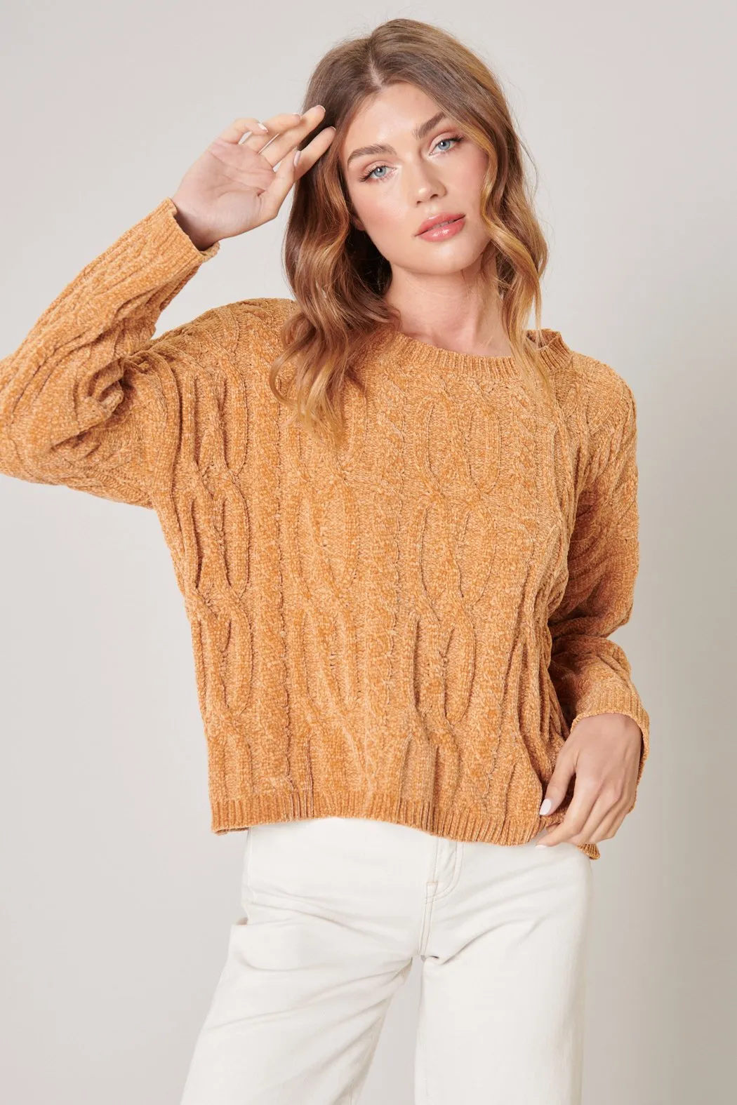 Foster Cable Knit Chenille Sweater