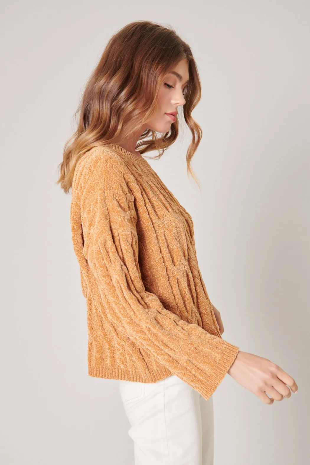 Foster Cable Knit Chenille Sweater