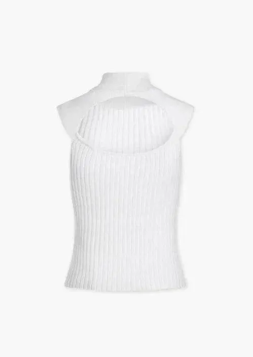 Fowler Fitted Knit Tank in White