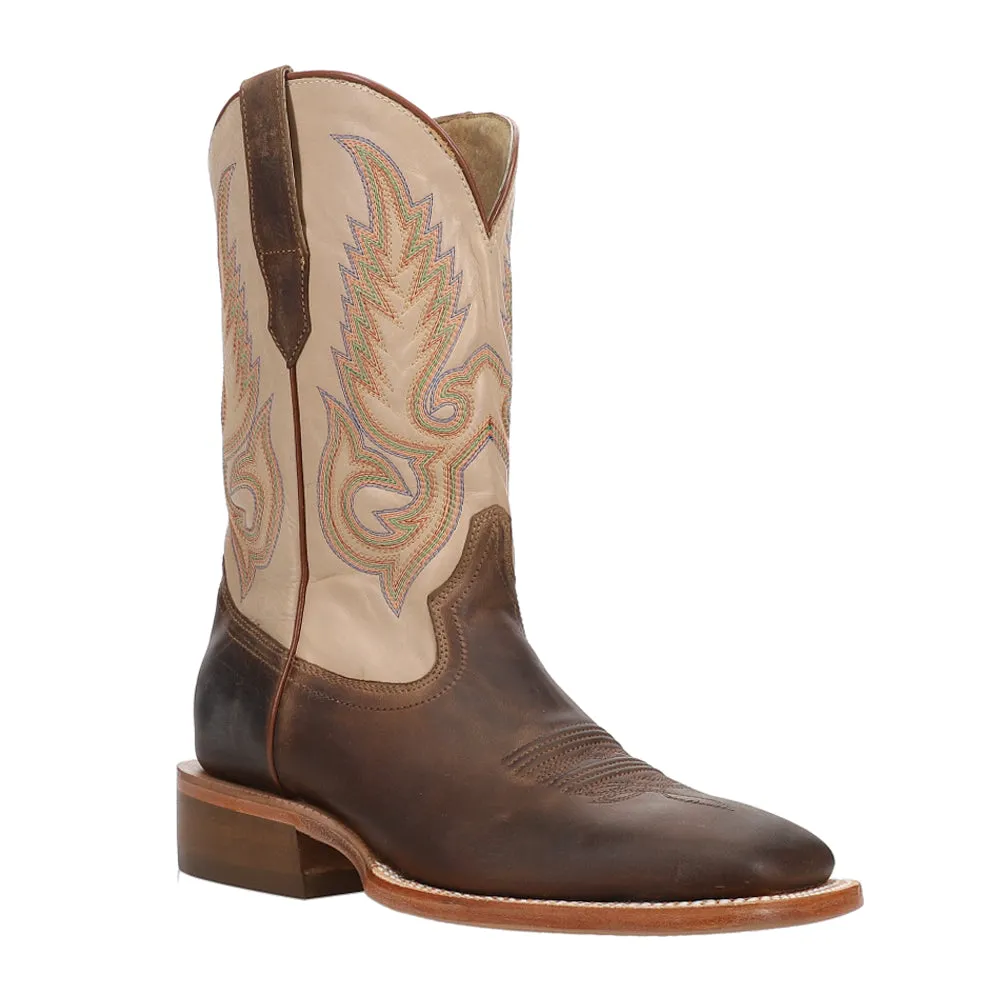 Goat Embroidered Wide Square Toe Cowboy Boots