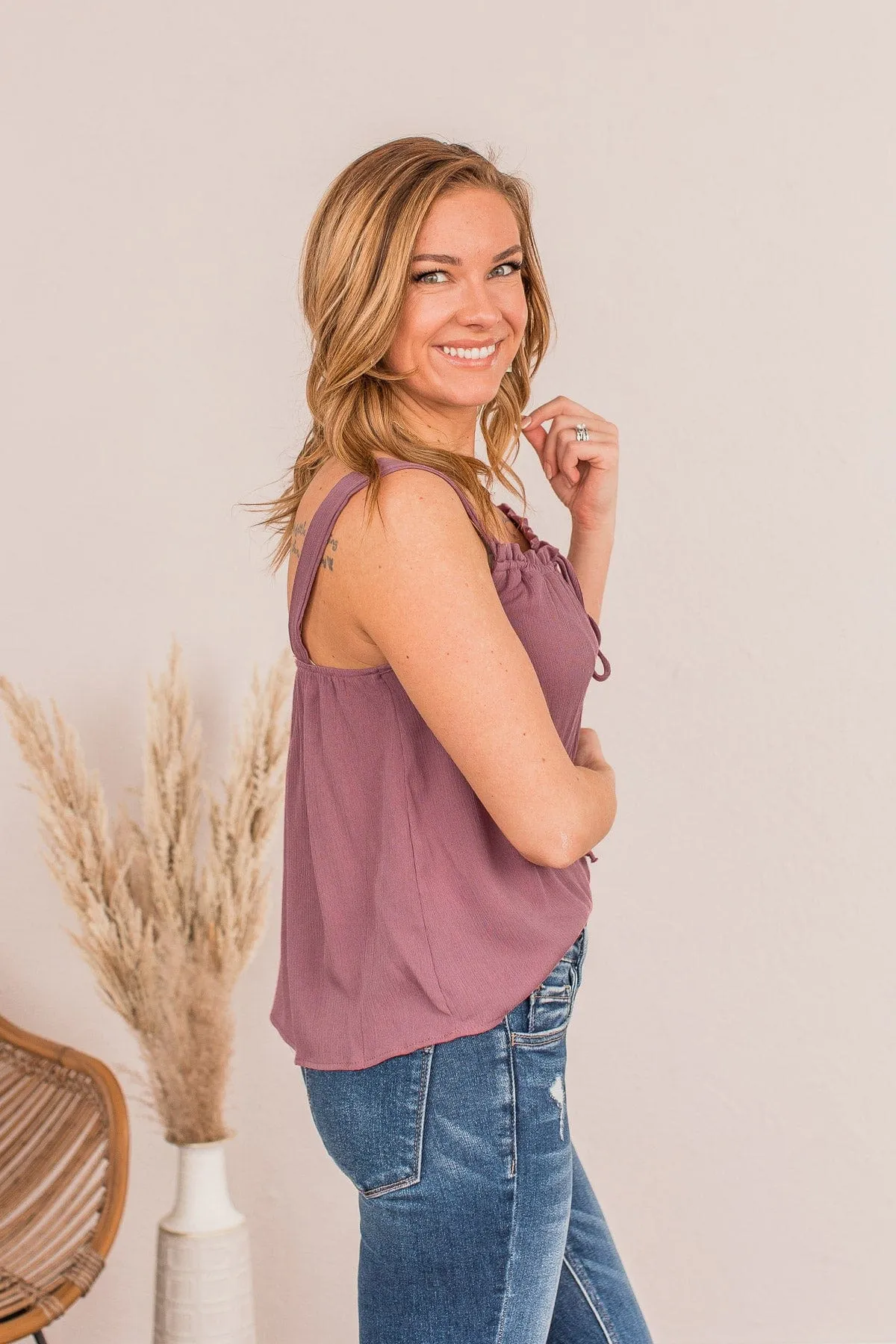 Good Natured Soul Cropped Tank- Dark Mauve