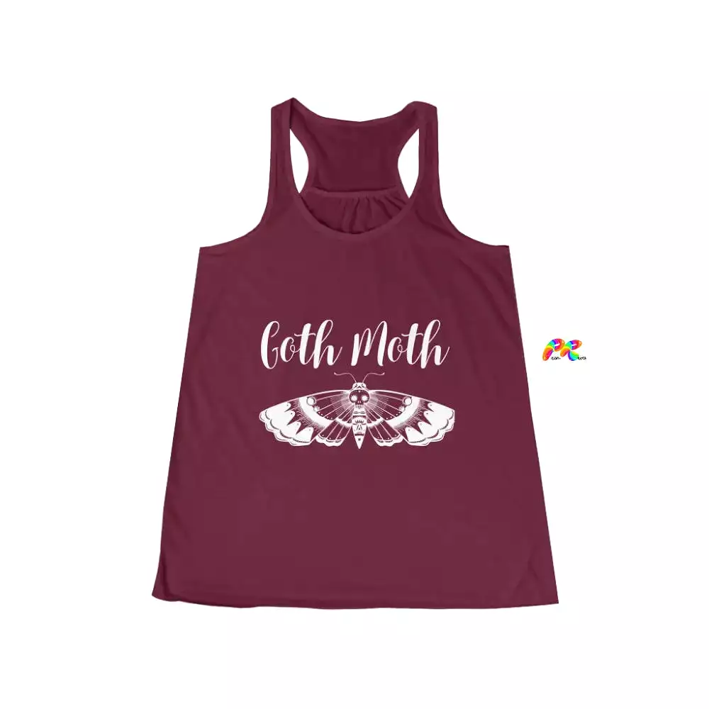 Goth Moth Women's Flowy Racerback Tank, 5 Colors