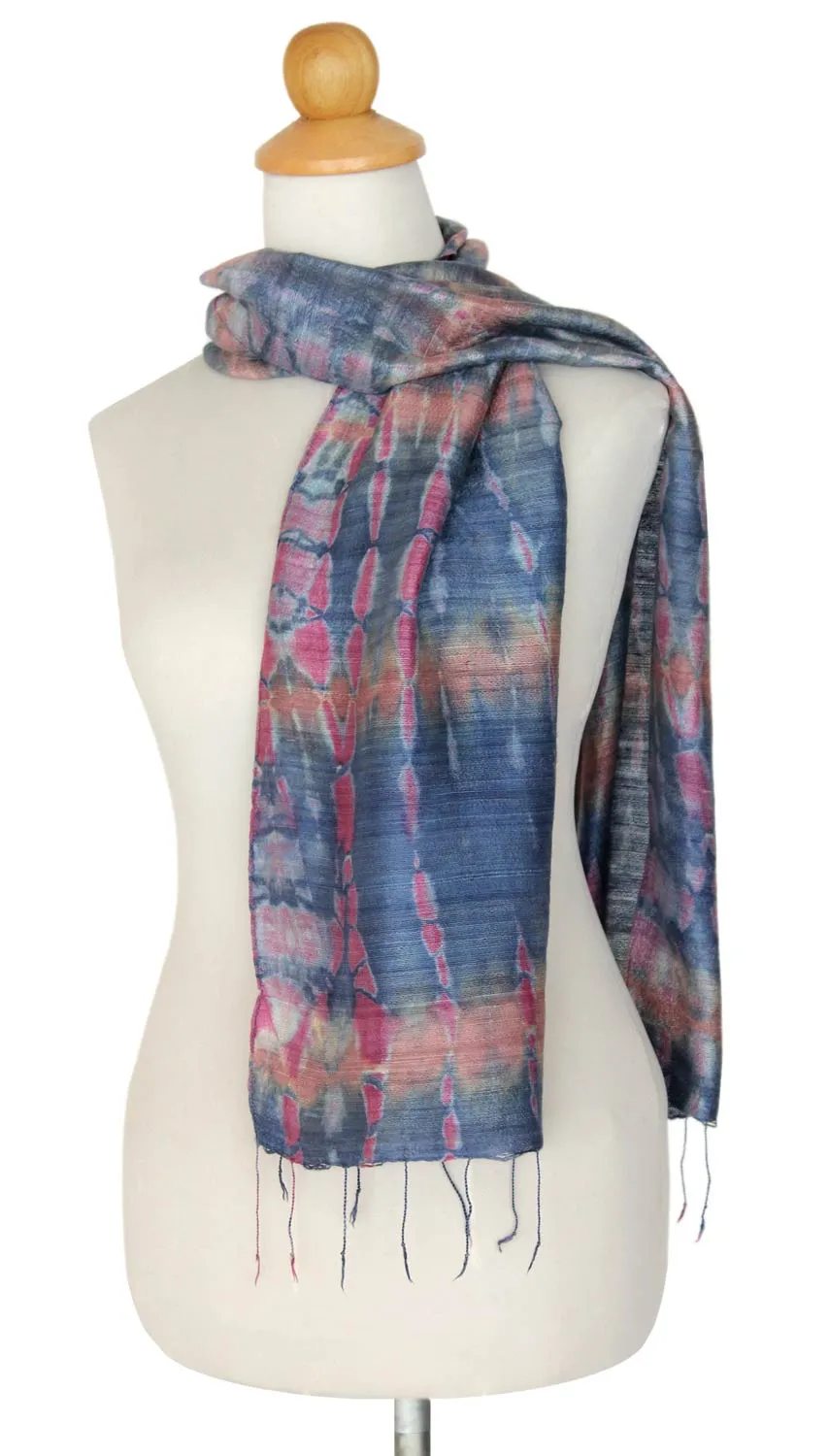 Gray Wilderness Multicolor Silk Scarf