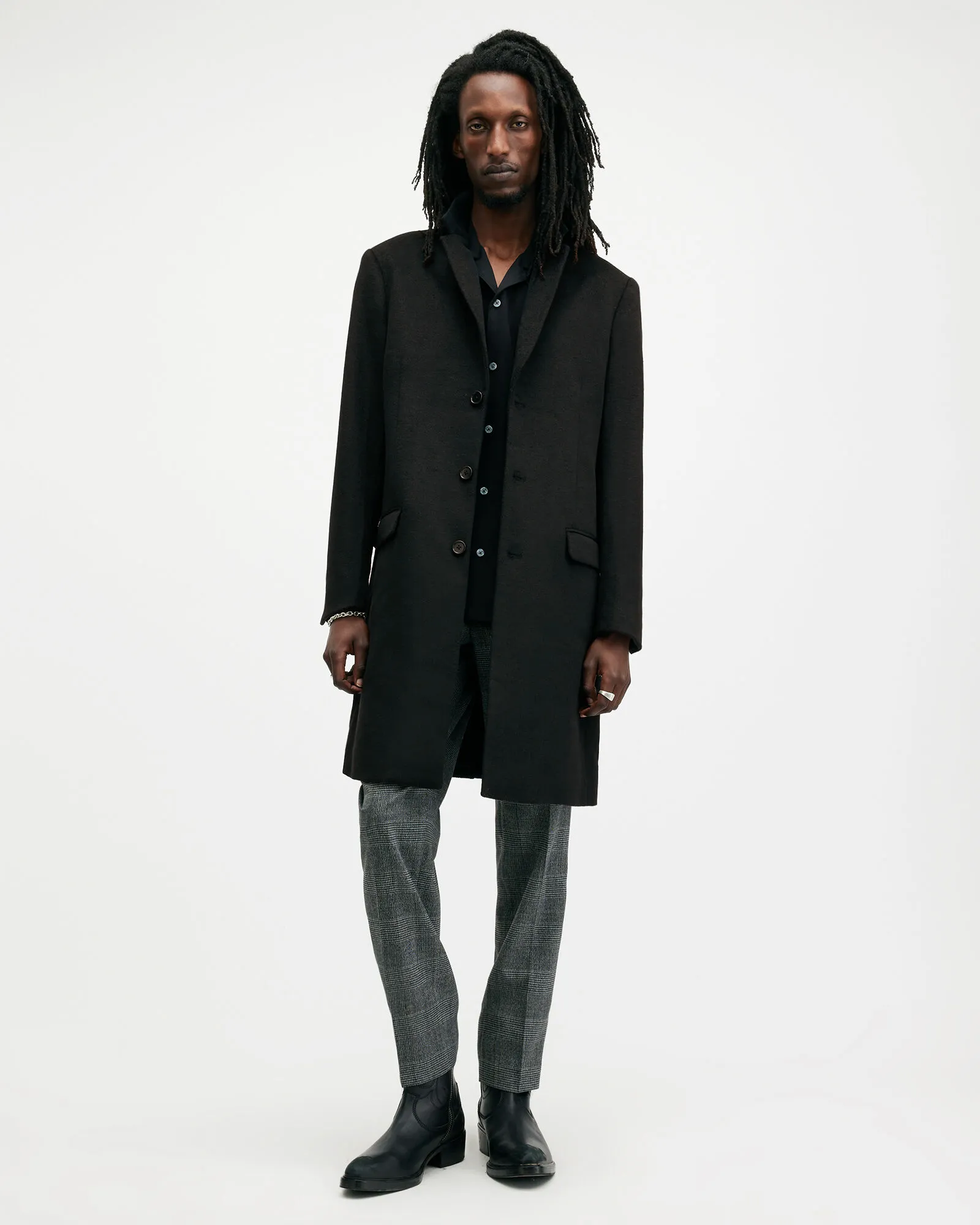 Hal Single Breasted Wool Blend Coat