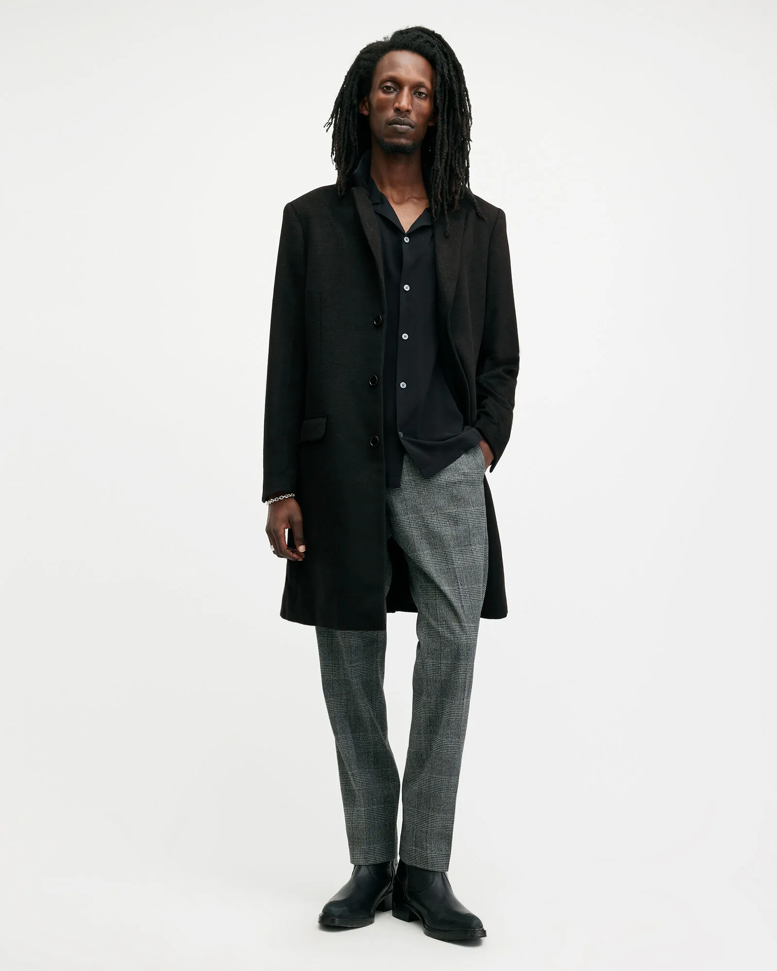 Hal Single Breasted Wool Blend Coat