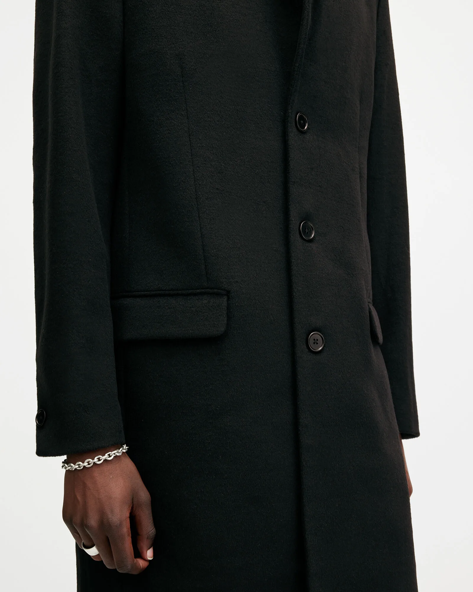 Hal Single Breasted Wool Blend Coat