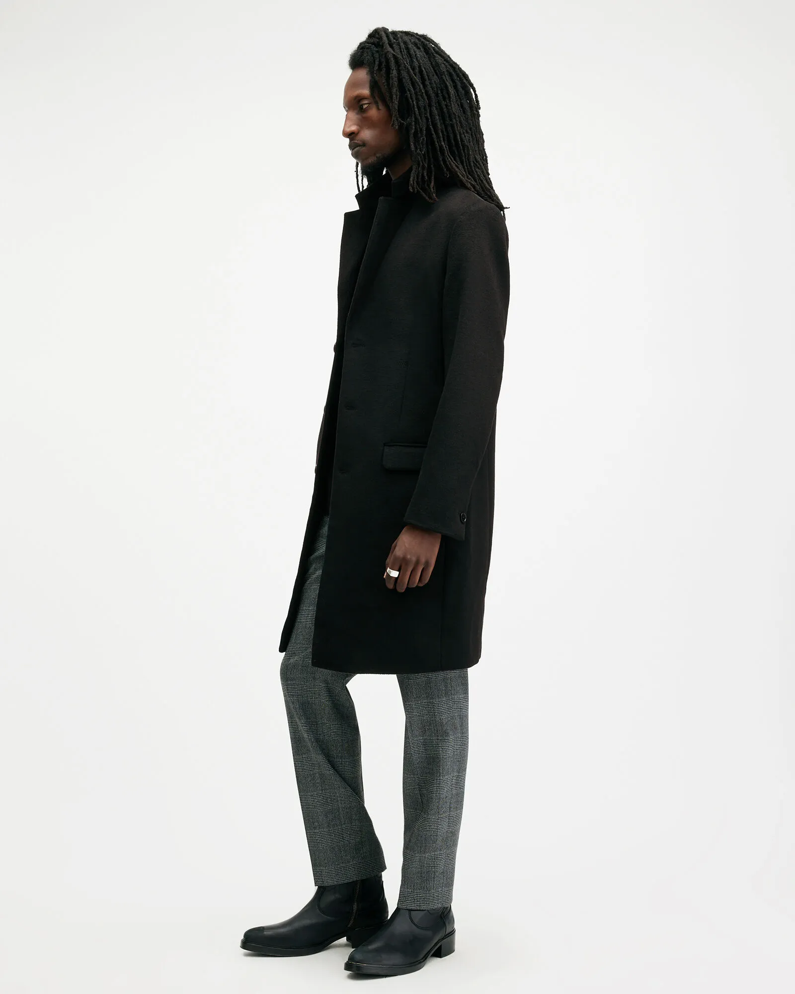 Hal Single Breasted Wool Blend Coat