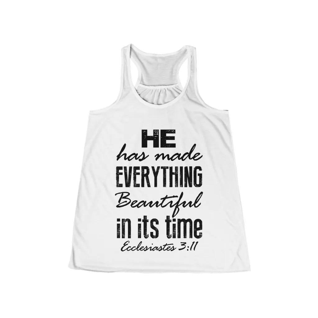 He Has Made Everything Beautiful Christian Women's Flowy Racerback Tank ML