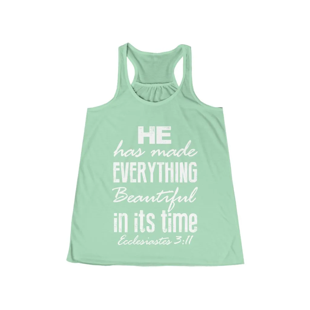 He Has Made Everything Beautiful Christian Women's Flowy Racerback Tank ML