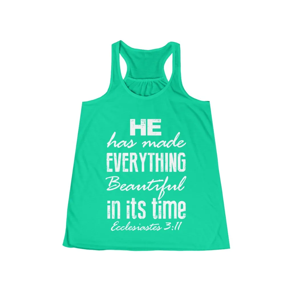 He Has Made Everything Beautiful Christian Women's Flowy Racerback Tank ML