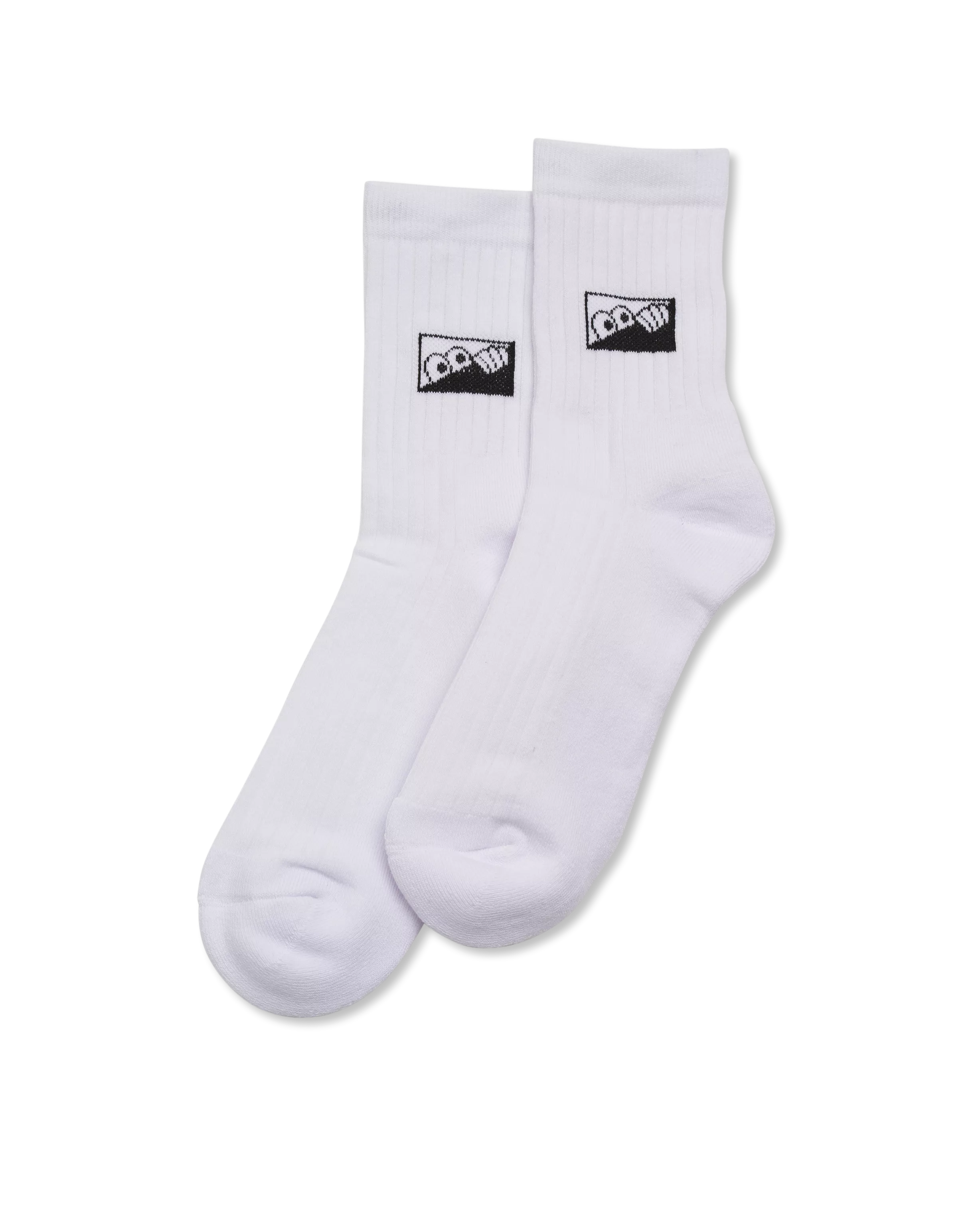 Heel Tab Dress Socks (White) - 1-pack