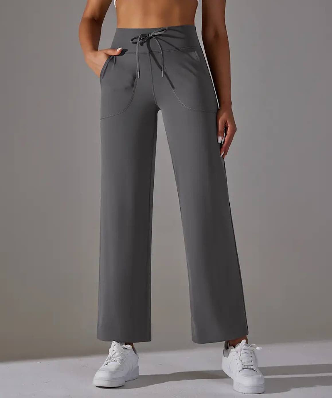 High Waist Wide Leg Flare Pants with Pockets