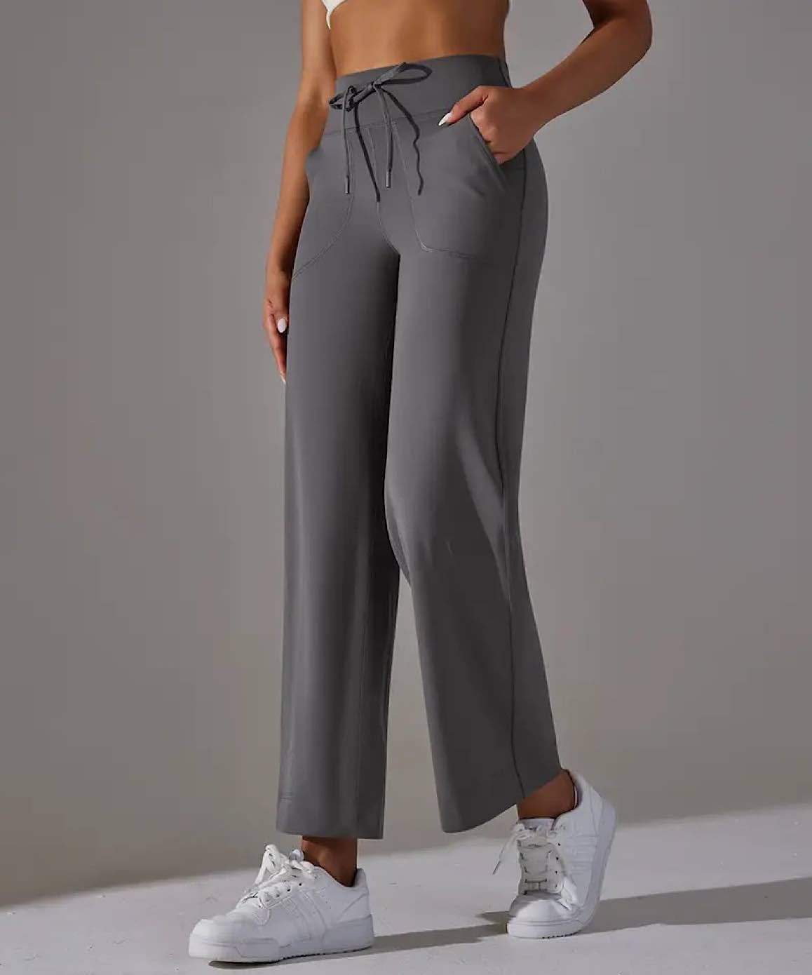 High Waist Wide Leg Flare Pants with Pockets