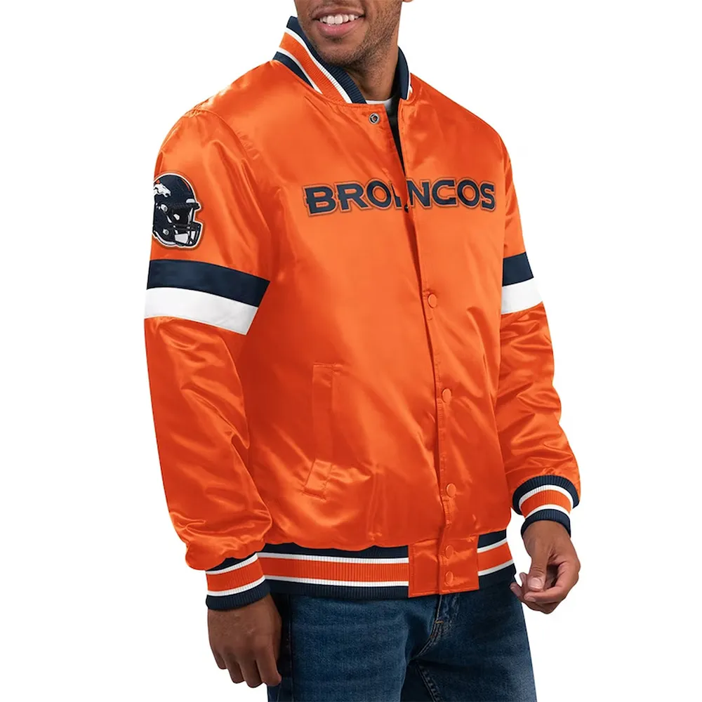 Home Game Denver Broncos Orange Satin Jacket