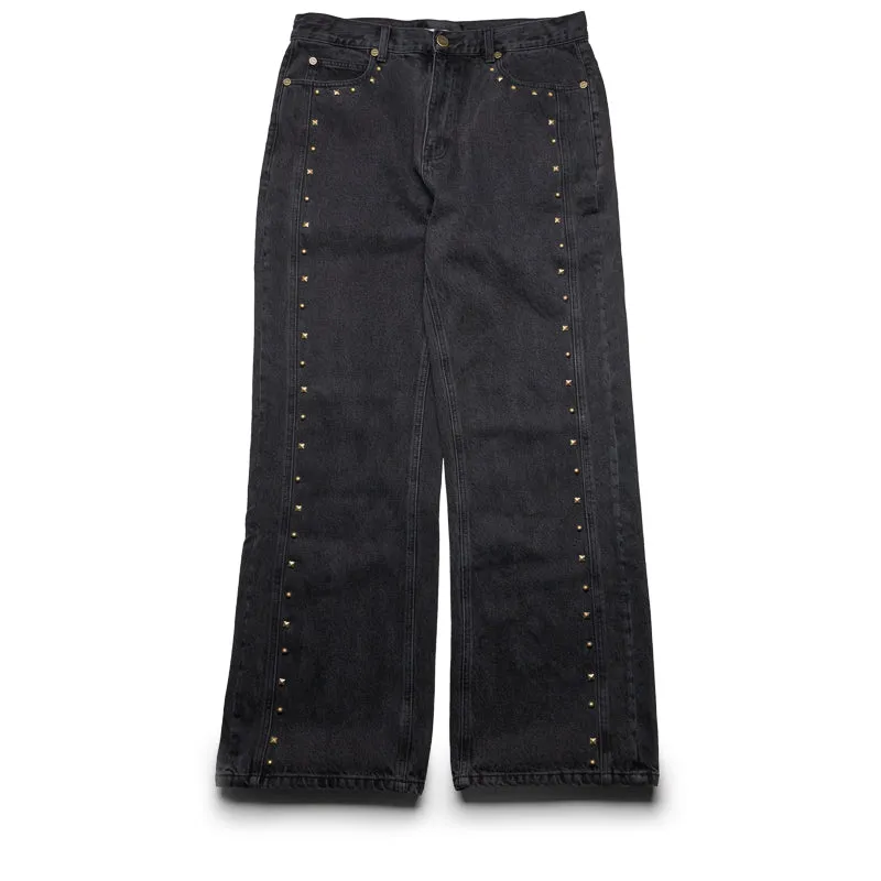 Homme Femme Studded Denim Jeans - Black Wash