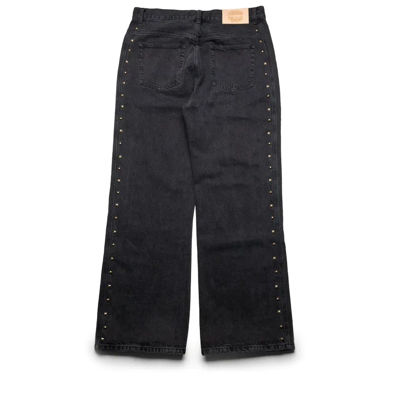 Homme Femme Studded Denim Jeans - Black Wash