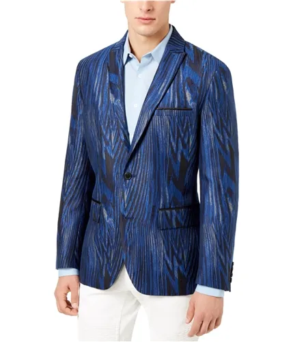 I-N-C Mens Jacquard Two Button Blazer Jacket, TW2