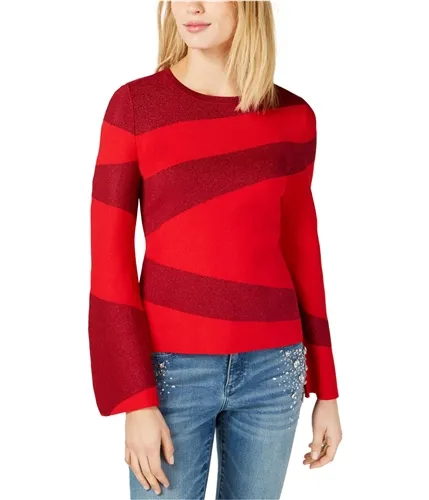 I-N-C Womens Spliced Stripes Pullover Sweater