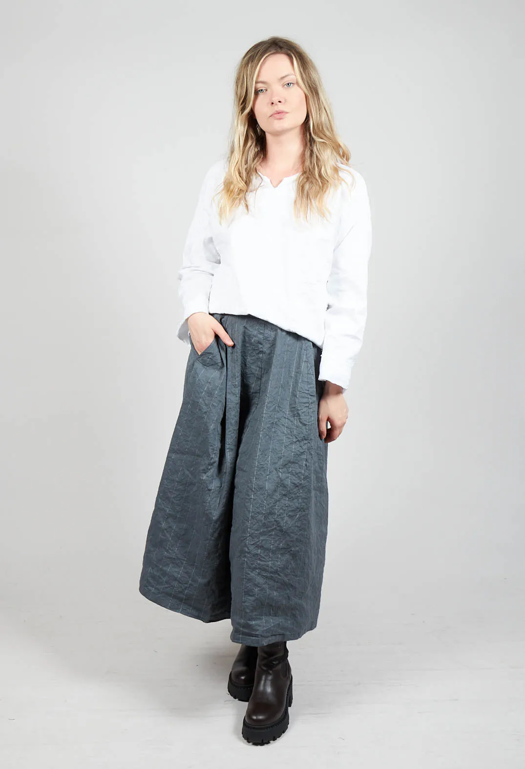 Jleana Skirt in Zinc Stripe