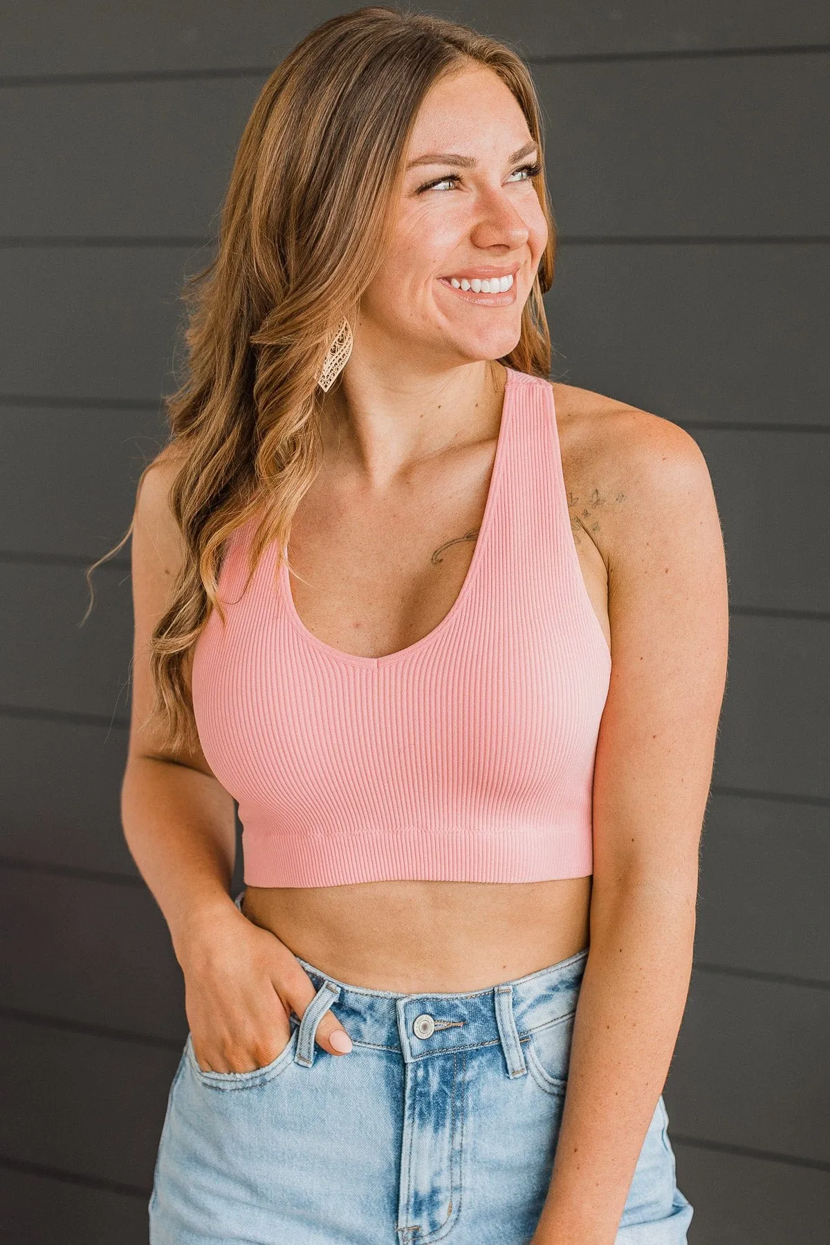 Keep Dreaming Cropped Tank Top- Light Pink