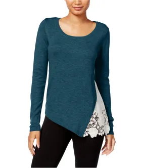 Kensie Womens Lace-Trim Knit Sweater