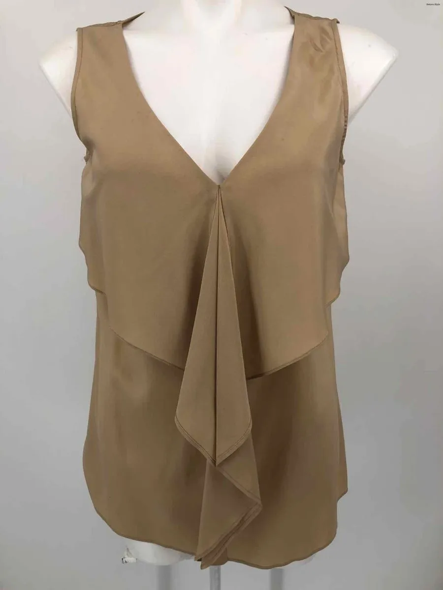 LAUREL Beige Ruffle Tank Size 36 Top