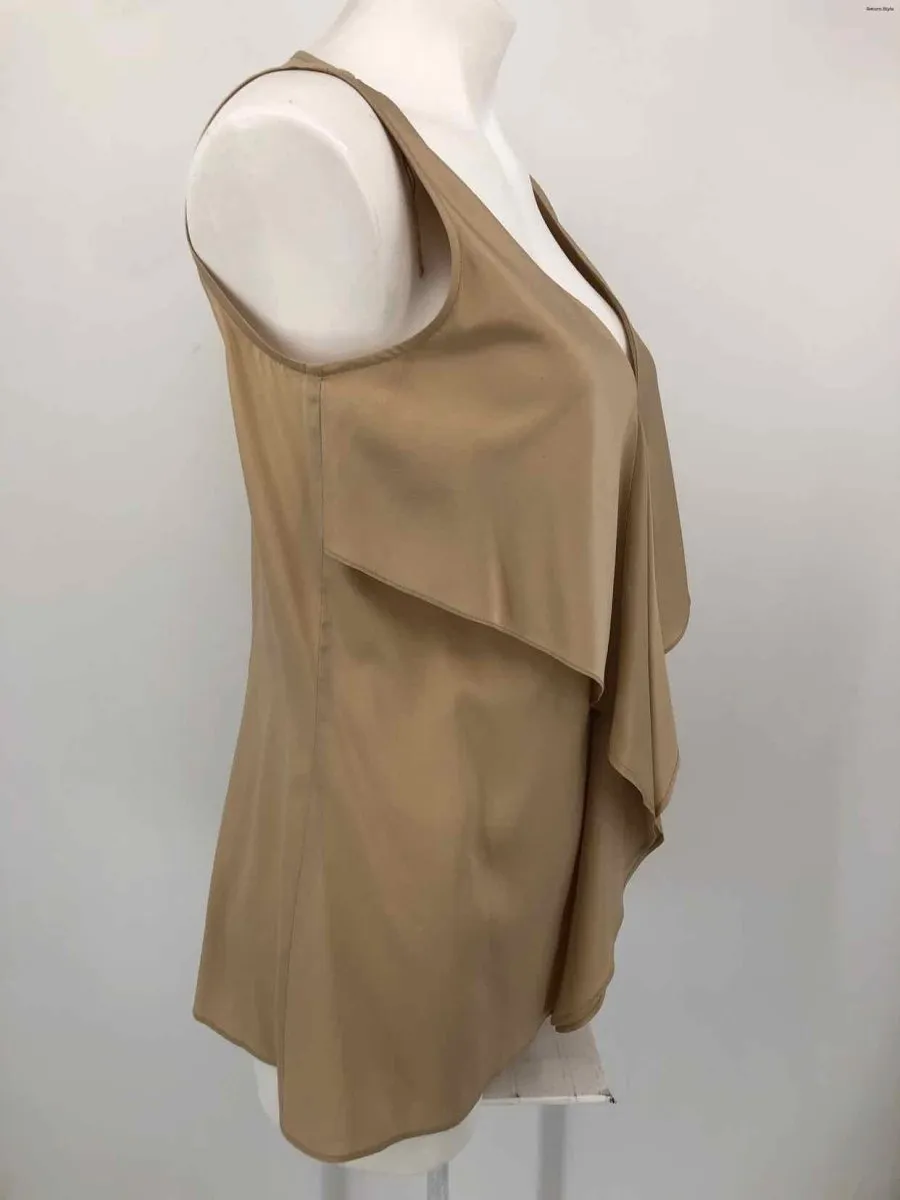 LAUREL Beige Ruffle Tank Size 36 Top