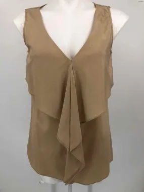 LAUREL Beige Ruffle Tank Size 36 Top