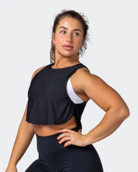 Level Up Cropped Training Tank - Black