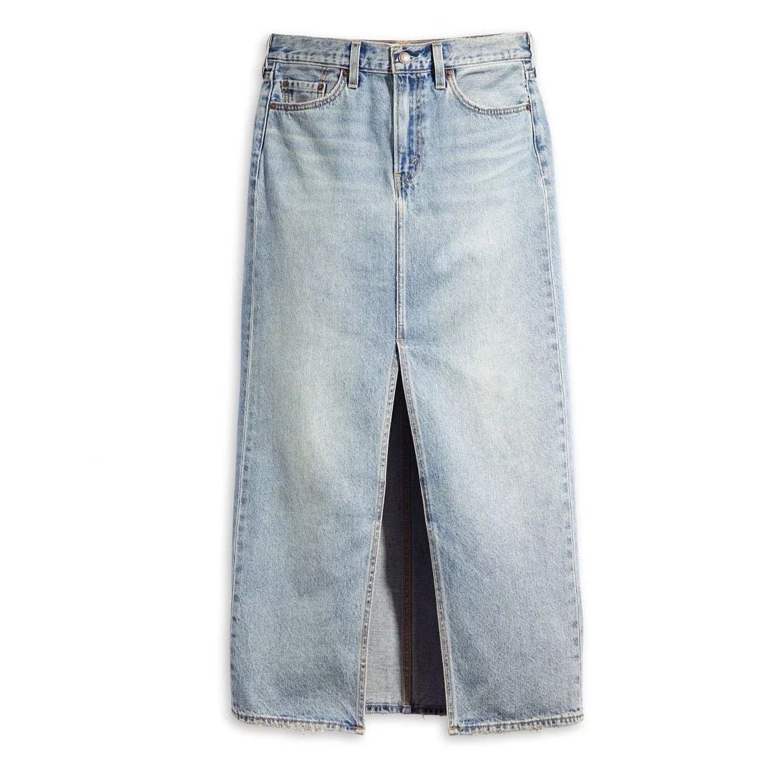 Levi’s ANKLE Column Skirt Please Hold Med Indigo - Worn In