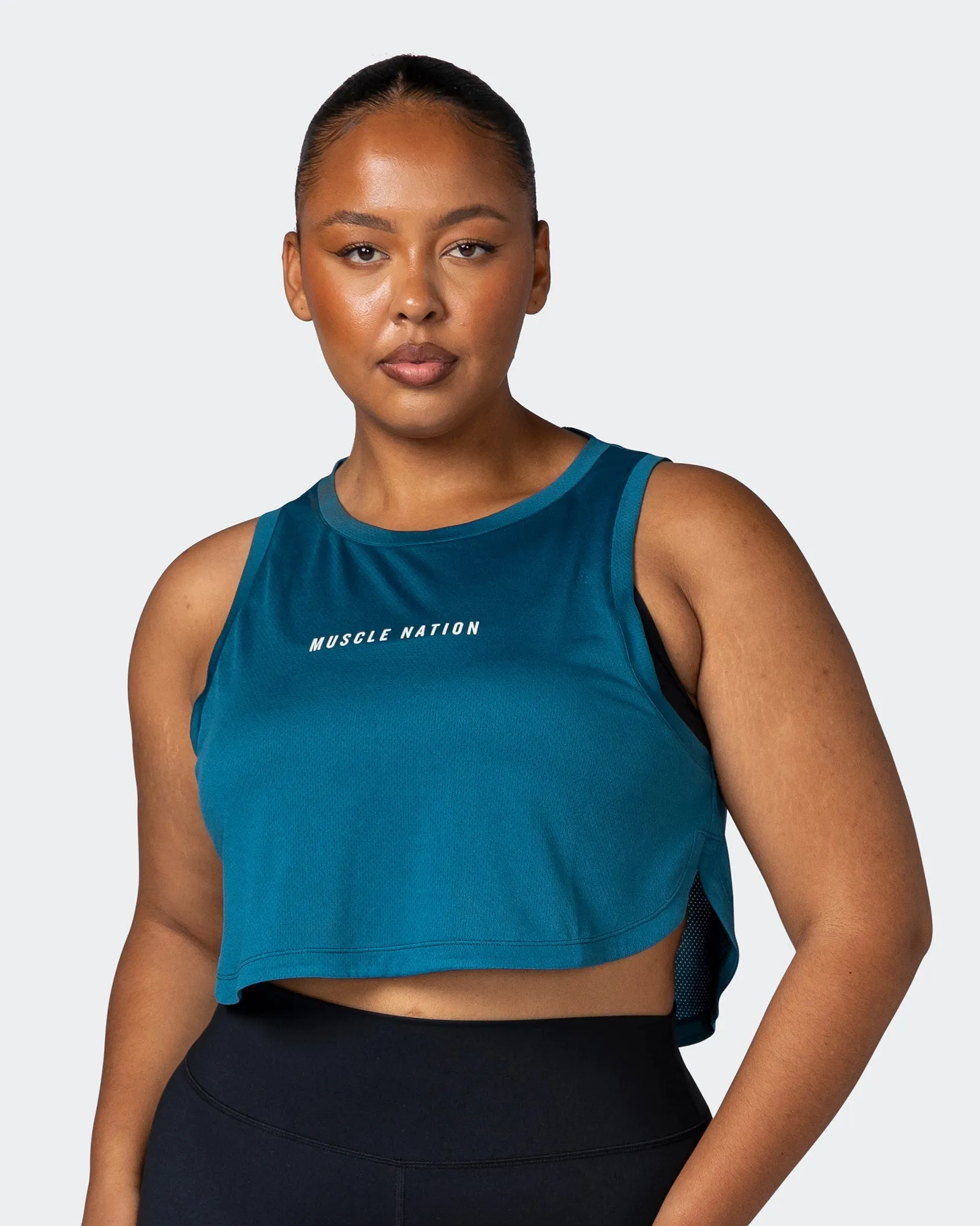 Limitless Cropped Training Tank - Marine