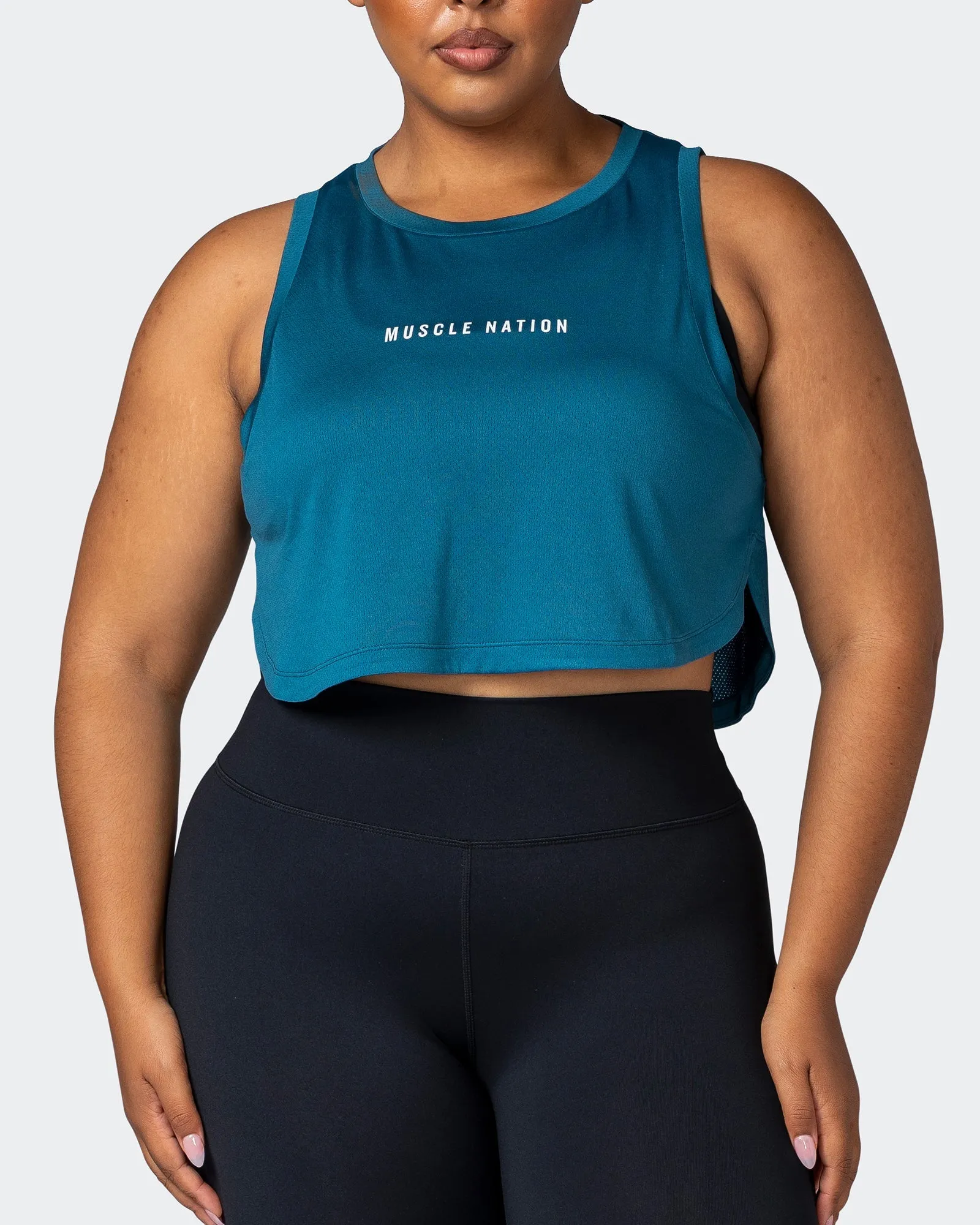 Limitless Cropped Training Tank - Marine