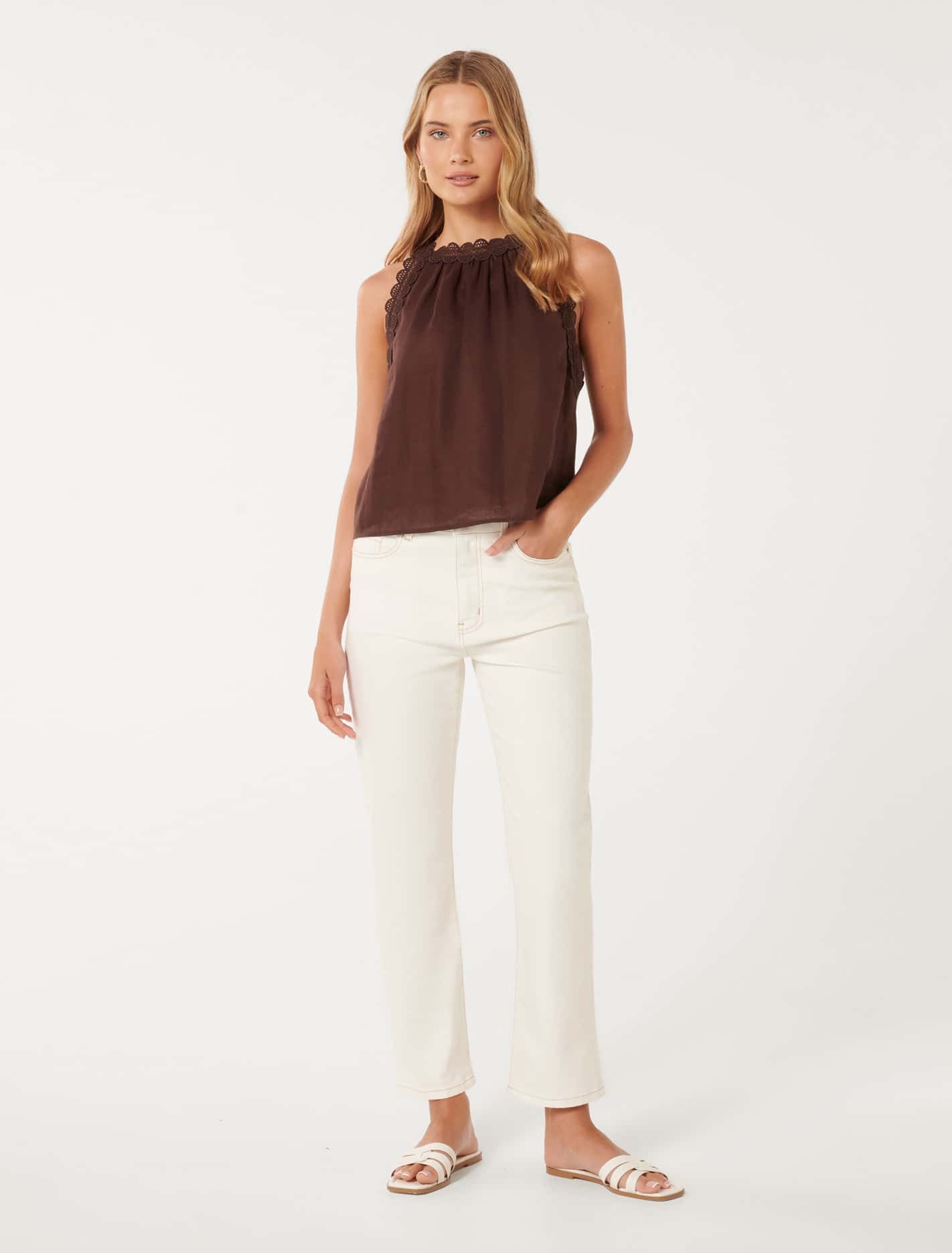 Linley Linen Trim Tank Top