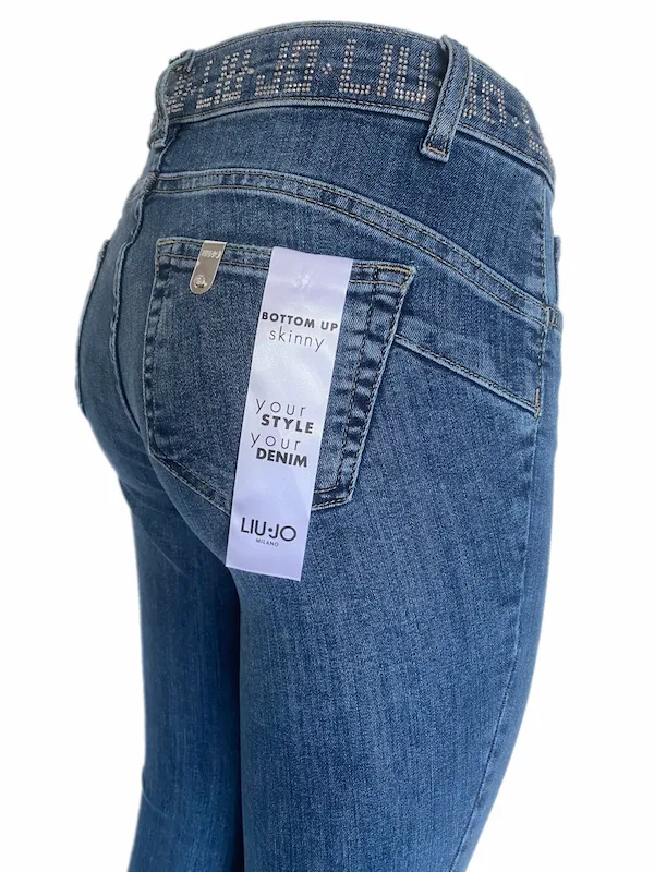 Liujo Jeans – uf2013 d4391 – Skinny bottom Up con Strass SOLO Tg.25-26-27-28