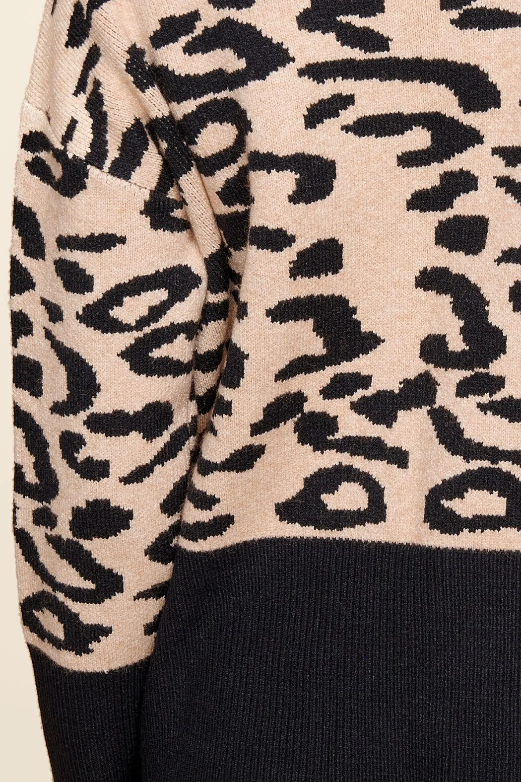 Lonnie Leopard Colorblock Crew Neck Sweater