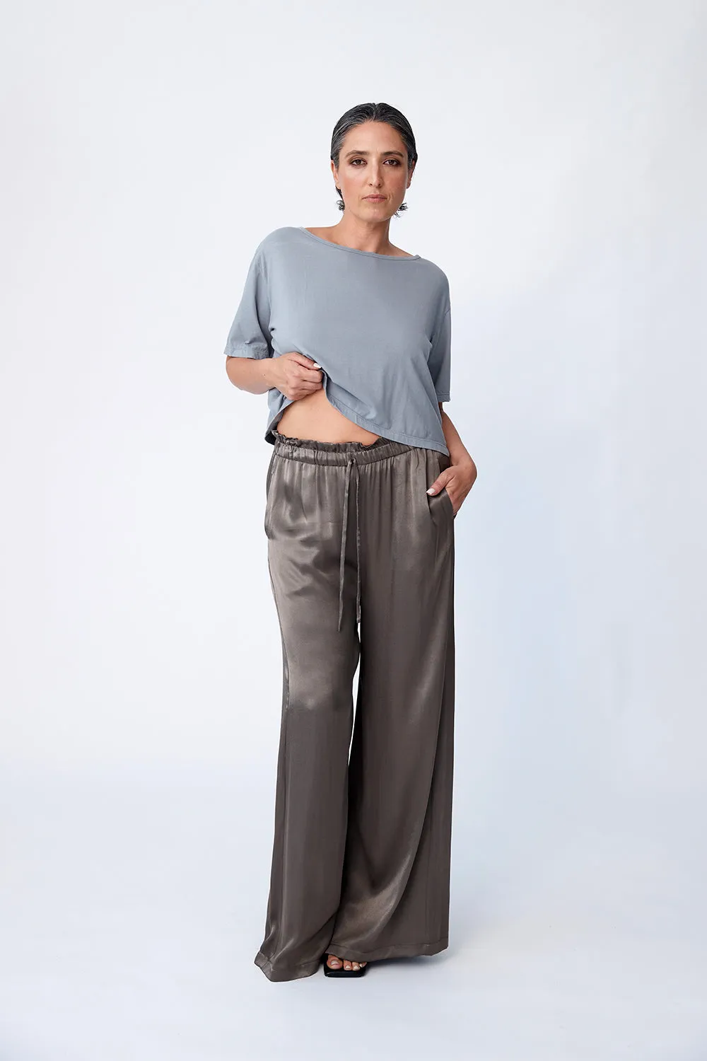 Luxe Pull on Wide Leg Pant - Fawn