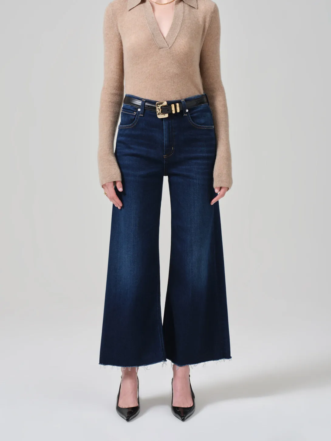 Lyra Wide Leg Crop Jean - Lotus