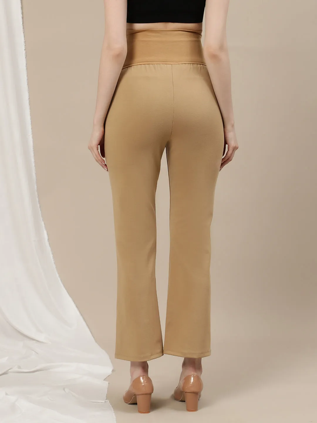 Maternity Bootcut Pants - Beige