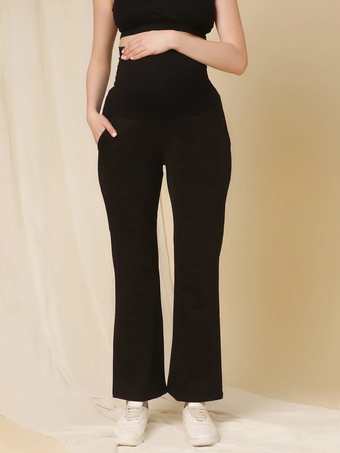 Maternity Fleece Bootcut Pants- Winter