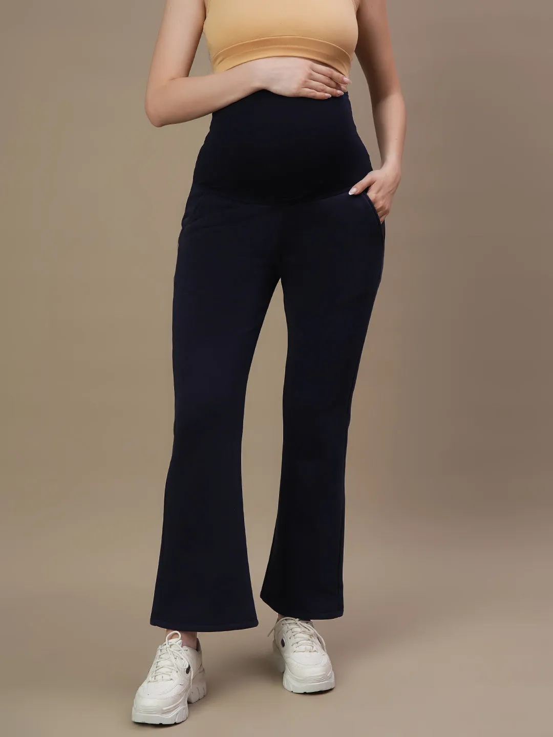 Maternity Fleece Bootcut Pants- Winter