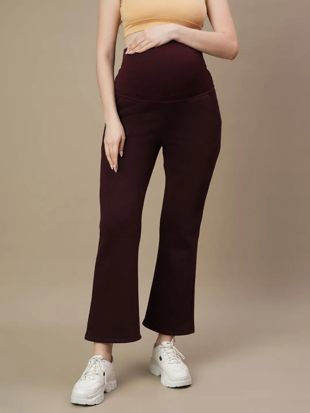 Maternity Fleece Bootcut Pants- Winter