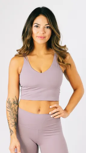 Mauve Second Skin Longline Cropped Tank Bra